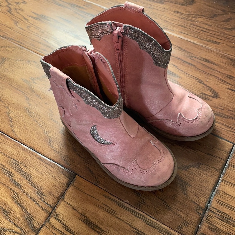 Pink cat and jack sparkle cowgirl boots